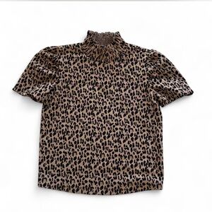 Zara Animal Print Top in Brown and Black